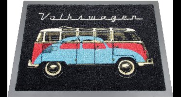 BRISA VW Collection - Volkswagen T1 Bulli Bus voetmat, deurmat, schone loopmat, voetvuilafstrijker (70x50 cm)