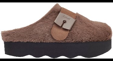 SCHOLL GRETA E Synthetic fur Dames Clogs - Brown - Maat 37