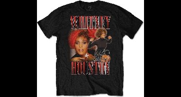 Whitney Houston - 90s Homage Heren T-shirt - S - Zwart