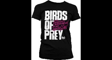 DC Comics Harley Quinn Dames Tshirt -M- Birds Of Prey - Logo Zwart