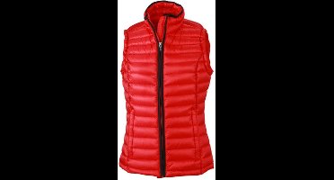 James and Nicholson Vrouwen/dames Quilted Down Vest (Rood/zwart)