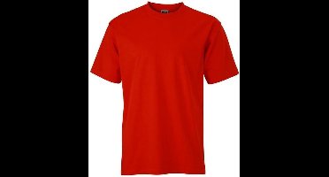 James and Nicholson Unisex Zware Ronde Tee (Tomatenrood)