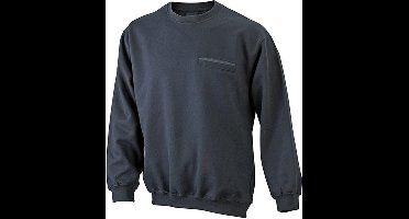 James and Nicholson Heren Ronde Zak Sweatshirt (Zwart)
