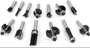 Westfalia 13-delige HM frezenset (bovenfrezen), 8mm schacht