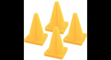Jonotoys Sport/voetbal training pionnen - Set van 16x st - geel - 20 cm - Sport - Veldsporten - Training pion/kegel/accessoire