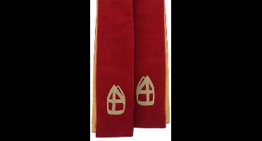 Sinterklaas Stola rood met borduursel