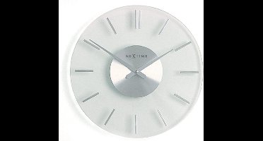 NeXtime Stripe – Wandklok – 31 cm – Glas/Aluminium – Transparant