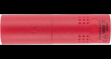 Wurth - VDE-dopsleutel, 3/8 inch zeskant, lang - VDE 3/8 inch dopsleutel, metrisch, zeskant, lang x 1 st Soort aandrijving Binnenvierkant Sleutelwijdte 14 mm