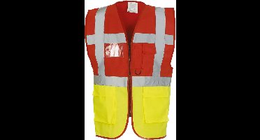 Yoko Signalisatie multifunctioneel executive vest YHVW801 - Red / Hi Vis Yellow - XL