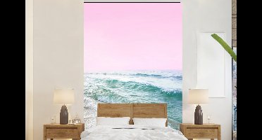 Behang - Fotobehang Zee - Golven - Roze - Natuur - Breedte 160 cm x hoogte 240 cm - Behangpapier