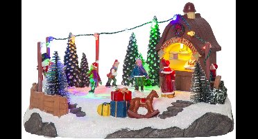 Star Trading LED-kerstscène 'Iceville', muziekdoos met rotatie en kleurrijk licht, batterijen + timer, b 27 cm, h 15 cm