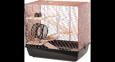 Duvo+ Knaagdierkooi Copper Lex zwart/koper met 3 etages en accessoires