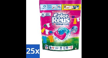 25 x Color Reus - 3+1 Power Caps - Gekleurde Was - 65 Wasbeurten - Voordeelverpakking - 25 stuks