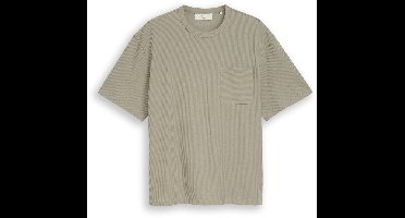 Tom Tailor Denim - T-shirt met relaxte pasvorm en borstzak - Maat XL - dark sage green