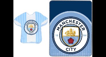 Manchester City slaapkamerset; kussen en fleece deken