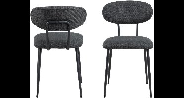 Eetkamerstoel Textiel Grijs - Gewicht 6kg - 44x53x78,5cm - Set van 2