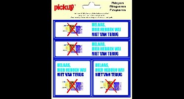 Pickup Pictogram 15x15 cm 4 op 1 - Helaas hier hebben wij niet van terug