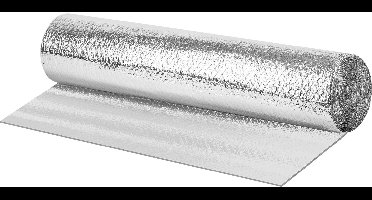ECD Germany Reflecterende isolatiefolie van aluminium met dubbele noppenfolie thermische folie 1 x 20 m, isolatie tegen kou en warmte waterdichte en brandwerende rol 6mm voor daken, muren en voertuigen