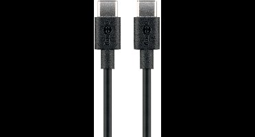 Goobay 1 m USB-C naar USB-C oplaad- en synchronisatiekabel, zwart, USB 2.0, tot 60 W en 3 A, tot 480 Mbit/s