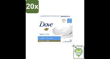 20 x Dove Zeep - Sensitive 4 x 90 gr. - Grootverpakking - Vaatwasstrips - Gevoelige Huid - Zachte Reiniging - Uitdroging Voorkomen - Huid Irritatie - Handen Reinigen