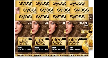 12 x SYOSS - Oleo Intense 6-80 - Haarverf - Permanente Haarkleuring - Caramelblond - Langdurige Kleur - Voordeelverpakking - 12 stuks