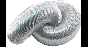 Starx Afvoerslang Flexibel - Ø125 mm - 3 m - Aluminium - Naturel - Twee Lagen Schroefvormig Aluminium - Hoge Lekdichtheid - Geschikt voor Ventilatie en Airconditioning - -30°C tot +250°C