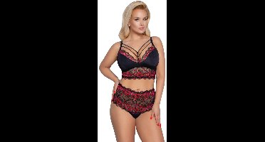 Bra and Briefs black/red 3XL