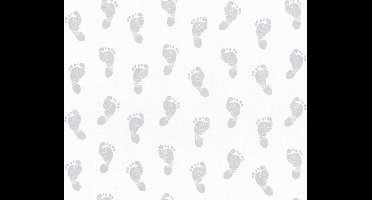 BABY VOETAFDRUK BEHANG | Kinderkamer - grijs - A.S. Création Little Stars