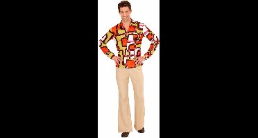 Jaren 70 disco hemd Groovy vlakken
