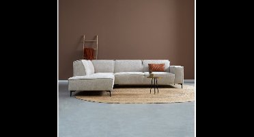 PEPP interiors RIVER hoekbank met ottoman links - chenille Majestic 603 beige - 290x218x80 cm