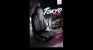 Stoelhoezen Opel Mokka 2020 – heden – Tokyo series - Zwart grijs - Leder + Suede stof - Integrated Seat Design – premium uitstraling (Voorstoelen set 2 voorstoelen)