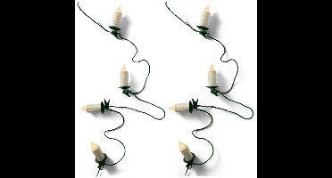 2x lumineo kaarsen verlichting - 30 led druipkaarsen- 1160 cm - warm wit - kerstverlichting