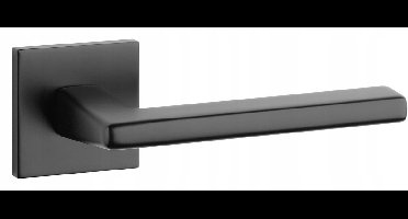 Moderne ARTA SLIM deurklink, mat zwart, vierkante rozet, 7mm dik