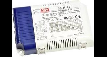 Mean Well LCM-60 LED-driver Constante stroomsterkte 60 W 0.5 - 4.4 A 2 - 90 V/DC PFC-schakeling, Overbelastingsbescherm