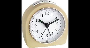 TFA 60.1021.09 - Wekker - Analoog - Quartz - Stil uurwerk "Sweep" - Alarm - Snooze - Achtergrondverlichting - Beige/Crème