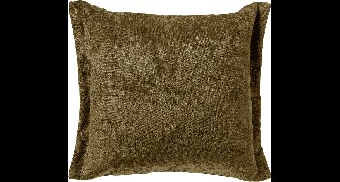 Dutch Decor LEWIS - Sierkussen 45x45 cm - fluweel - met sierrand - Military Olive - groen - Inclusief binnenkussen - Luxe kussens voor woonkamer & bank