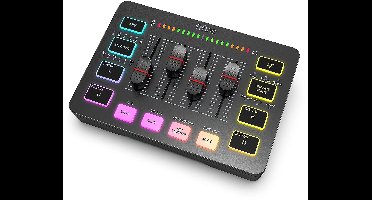 FIFINE - SC3 - Zwart - Streaming Deck - DJ Mixer - Gaming Mixer - Podcast / Stream / Gaming - XLR Aansluiting - Line-in - Voice Changer