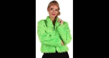 Bontjasje Neon Groen - Zachte Pluche Jas - Dames - Maat M/L