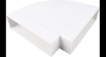 Starx Overgangsstuk Recht voor Ventilatiesysteem - Aansluitmaat Ø 125 mm - Afmetingen 204 x 60 mm - Vierkant Kunststof Model - Opbouwhoogte 130 mm - Geschikt tot Max. 60°C - Kleur Wit