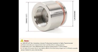 KARZO - 2x O2 Sensor Extender Bung M18 X 1.5 RVS Met Gaskets - Geschikt Voor Standaard O2 Sensoren