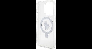 Karl Lagerfeld Ring Stand Karl & Choupette Hard Case Back Cover met MagSafe voor Apple iPhone 11 / iPhone XR - Wit