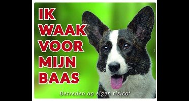 Corgi Brindle Waakbord - Ik waak voor mijn baas
