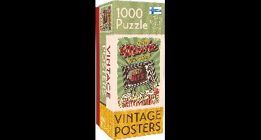 Tactic Vintage Retro Movie Collection – Puzzel – 1000 stukjes – Klassieke Cinema in Retro Stijl – Strak en Rustgevend Ontwerp – Hoogwaardige Scandinavische Kwaliteit