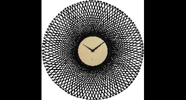 NeXtime Vortex – Wandklok – 60 cm – Bamboe – Zwart – Stil