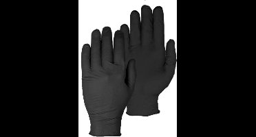 5x 100 stuks - Werkhandschoenen PSP 50-222 Allround Single Use Nitrile - poedervrij - zwart (per 5 dispenserboxen van 100 stuks) - maat 08 / M