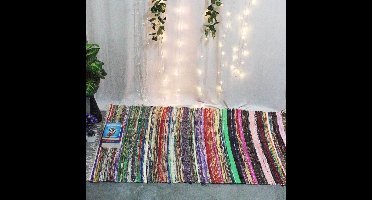 Boraboi ® Handgemaakt, Kleurrijk Vloerkleed van Stoffen voor Elke Ruimte in Huis