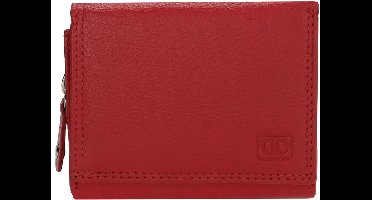 Double D kleine leren dames portemonnee Rood