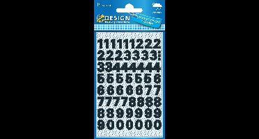 Avery Etiketten cijfers en letters 0-9, 2 blad, zwart, waterbestendige folie