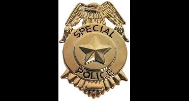 Witbaard Politiebadge Special Police 7 Cm Goud