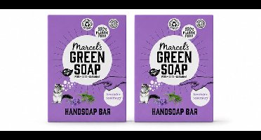 2 x Marcel's Green Soap - Handzeep Bar - Lavendel & Rozemarijn - Zachte verzorging - 90 gr - Voordeelverpakking - 2 stuks